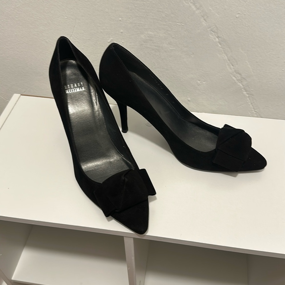 Stuart Weitzman black suede pumps